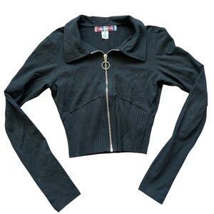 Urban Outfitters Black Zip-Up Sweater